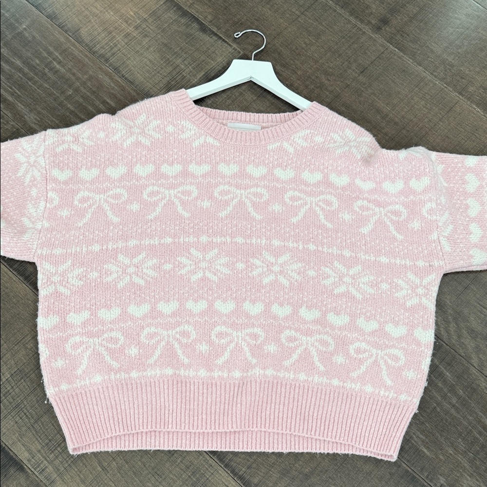 NWOT Pink Rose Pastel Pink Patterned Sweatshirt Size xl - Picture 11 of 12